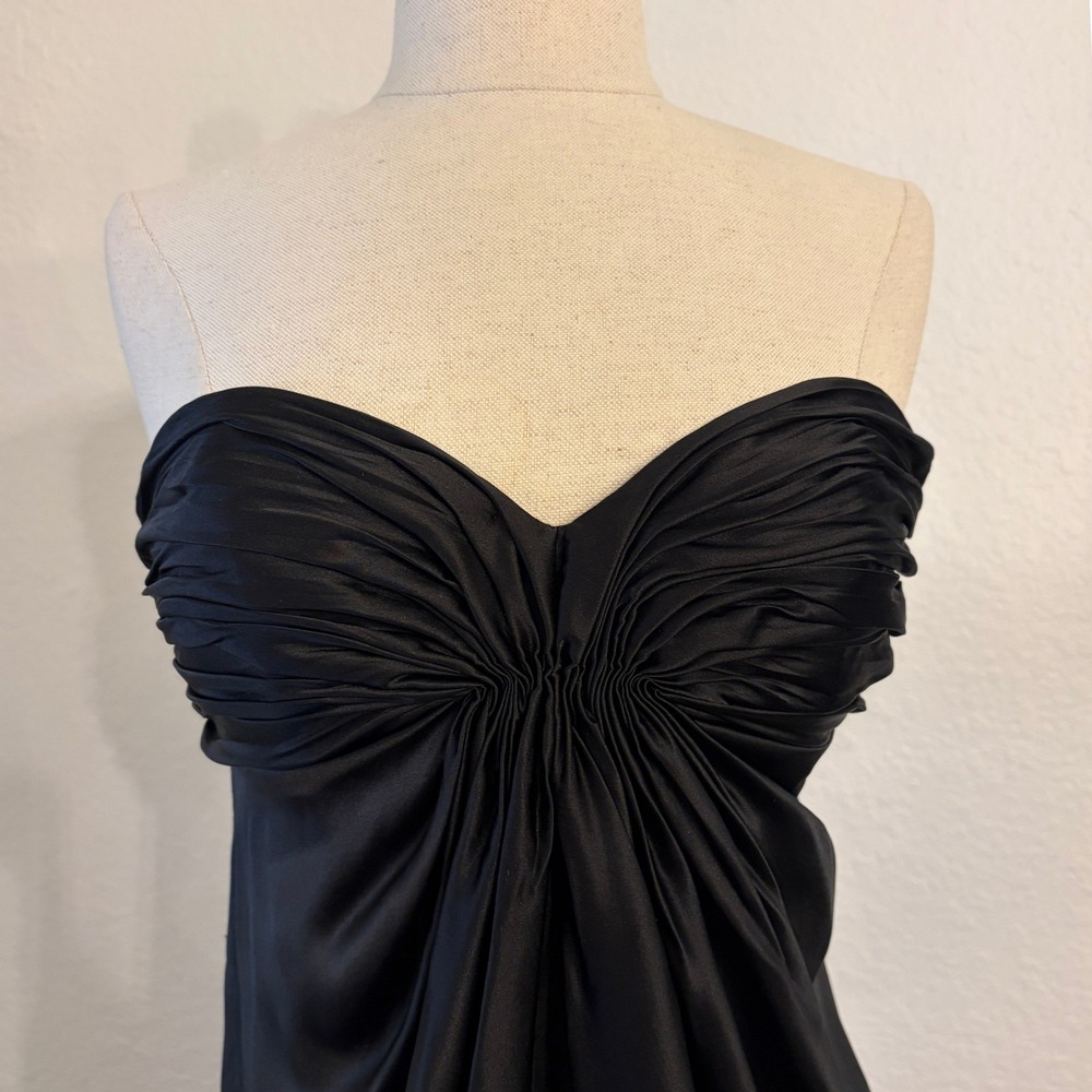 Laundry Silk Gown 2 Formal Strapless Ruched Hollywood Glam Black Tie Wedding - Picture 4 of 16